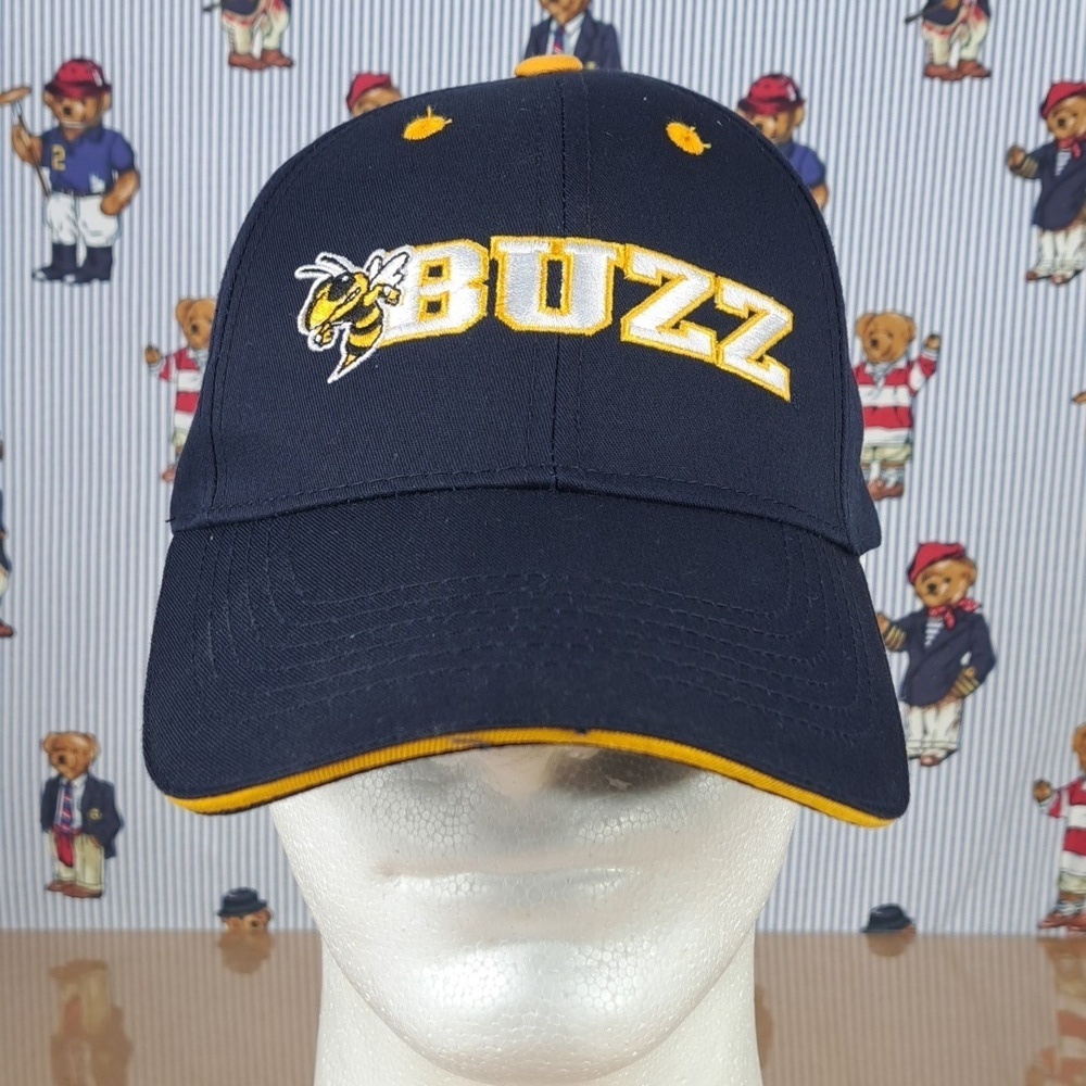 Georgia Tech Buzz stitched logo blue & gold casual velcro tab collegiate hat